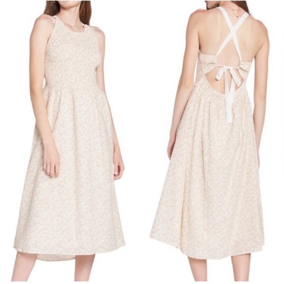 En Saison Lucia Cream Floral Midi Dress Size Medium - Picture 4 of 13